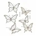 3 small minimalist butterflies with sparkles tattoo design idea