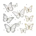 3 small minimalist butterflies with sparkles tattoo design idea