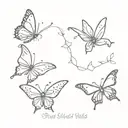 3 small minimalist butterflies with sparkles tattoo design idea
