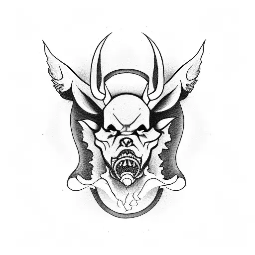 the words Devil Dog tattoo design idea