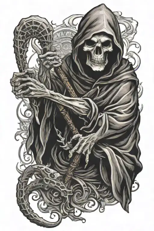 Grim reaper Rat tattoo design idea