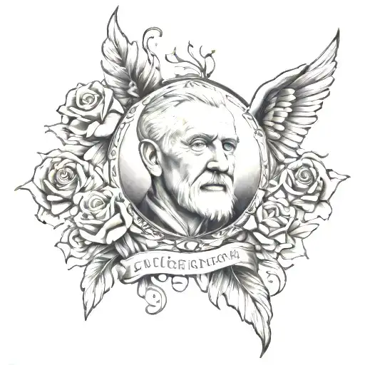 memorial for father tattoo design idea