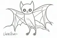 undead bat with spread wings tattoo design idea