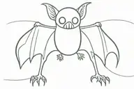undead bat with spread wings tattoo design idea