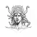 Dionysus whole body statue standing and drinking win tattoo design idea