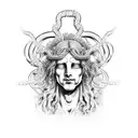 Dionysus whole body statue standing and drinking win tattoo design idea