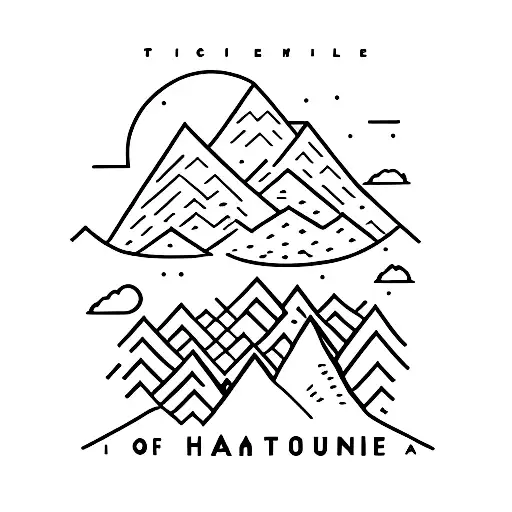 A minimalist tattoo of a silhouette of Chamonix surrounded by mountains tattoo design idea