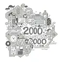 2000 written tattoo design idea