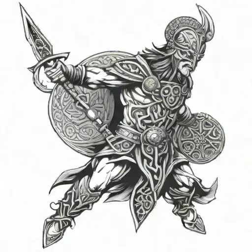 Celtic warrior tattoo design idea