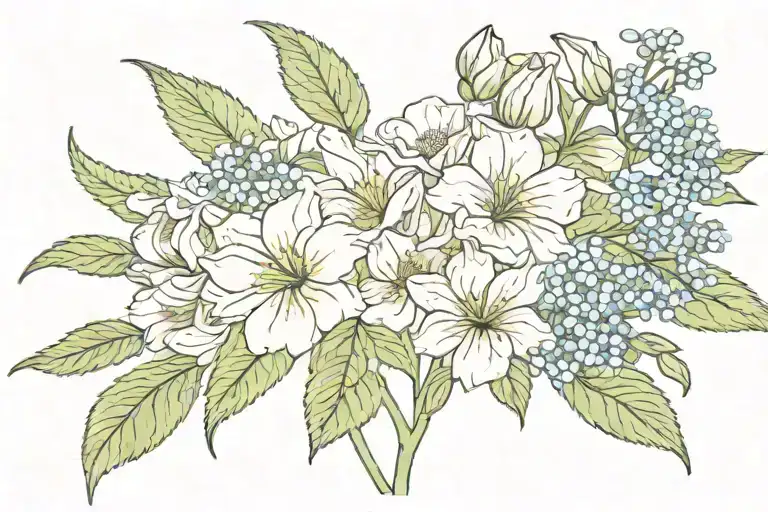 birth flowers for july september and november tattoo design idea