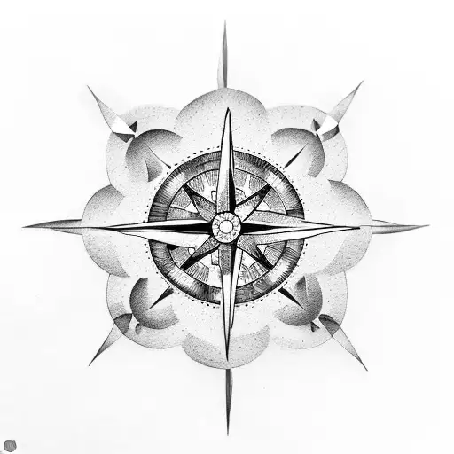 Tomato slices arranged to form a compass rose tattoo design idea