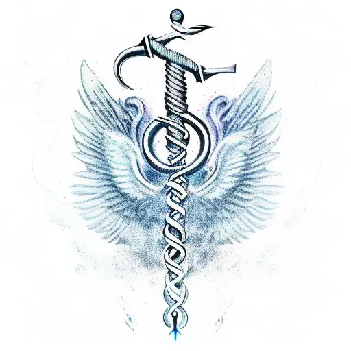 caduceus staff symbol tattoo design tattoo design idea