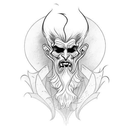 handsome hades tattoo design idea