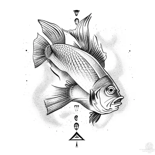 Aquarius scale and fish tattoo design idea