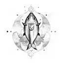 Aquarius scale and fish tattoo design idea