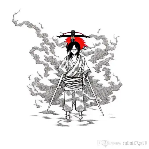 Itachi Uchiha with a kunai tattoo design idea
