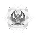 Abstract representation of sound waves forming a dragon tattoo design idea