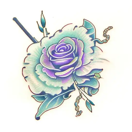 violet and primrose tattoo design idea