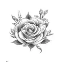 violet and primrose flowers tattoo design idea