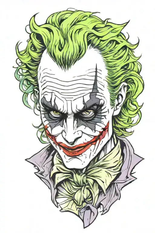 heath ledger joker gotham city backround tattoo design idea