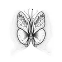 butterfly feather grief tattoo design idea