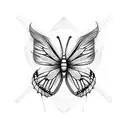 butterfly feather grief tattoo design idea