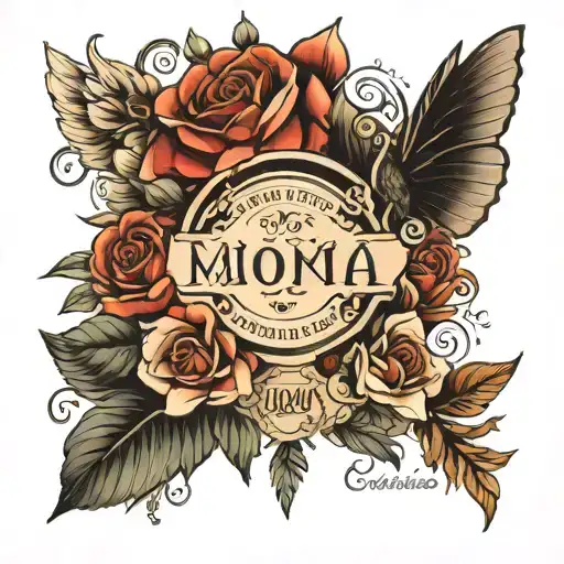 name and date of birth tattoo design idea