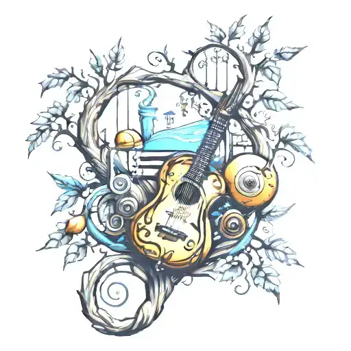 music dna tree tattoo design idea