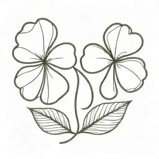 four-leaf clover leaf signature   tattoo design idea