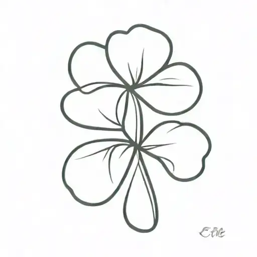 Efe signature inside four-leaf clover   tattoo design idea
