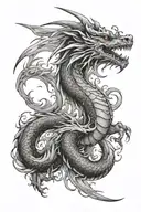 Long dragon tattoo design idea