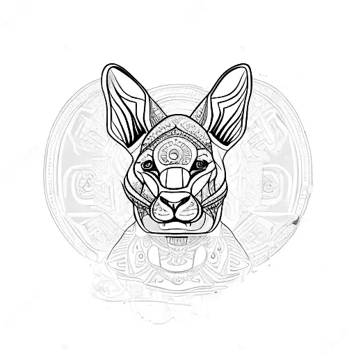 conejo con orejas negras manchas oscuras en la nariz y cuerpo blanco tattoo design idea