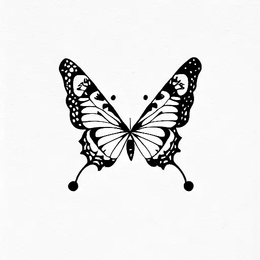 lettering "enjoy the Butterflies" with Butterflies tattoo design idea