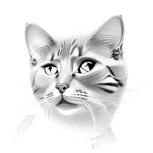 cat pistol tattoo design idea