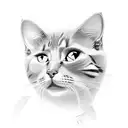 cat pistol tattoo design idea