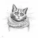 cat pistol tattoo design idea