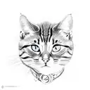 cat pistol tattoo design idea