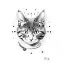 cat pistol tattoo design idea