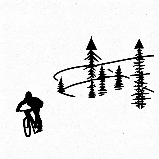 snowboard and mountainbike tattoo design idea
