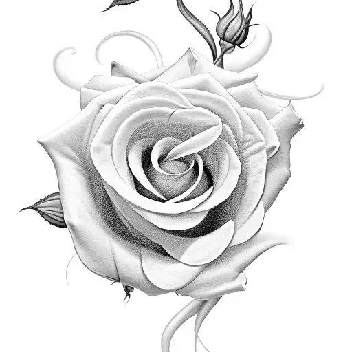 roses and lilies with a name inserted into the rose petals  tattoo design idea