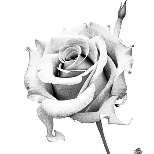 roses and lilly with a name inserted into the rose petals  tattoo design idea