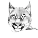 A romantic scene of a black panther and a loved one, surrounded by a serene wildlife landscape tattoo design idea