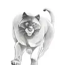 A romantic scene of a black panther and a loved one, surrounded by a serene wildlife landscape tattoo design idea