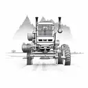 Tractor landscape tattoo design idea