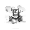 Tractor landscape tattoo design idea