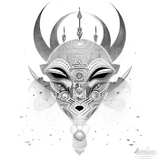 African warrior water earth travel meditation tribal  tattoo design idea