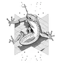 gecko climbing tattoo design idea