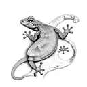 gecko climbing tattoo design idea