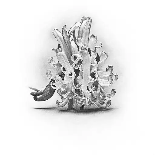 hyacinth in chest tattoo design idea
