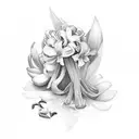 hyacinth in chest tattoo design idea